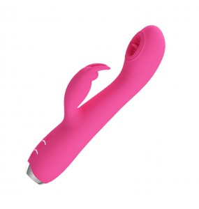 PRETTY LOVE - Powerful Licking Rabbit Vibrator Wand Masturbator (Chargeable - Pink)